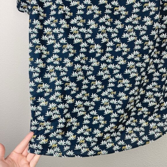 Slate & Stone Men's Medium Short Sleeve Button Down Shirt Top Tiger Agave Black - Picture 13 of 14